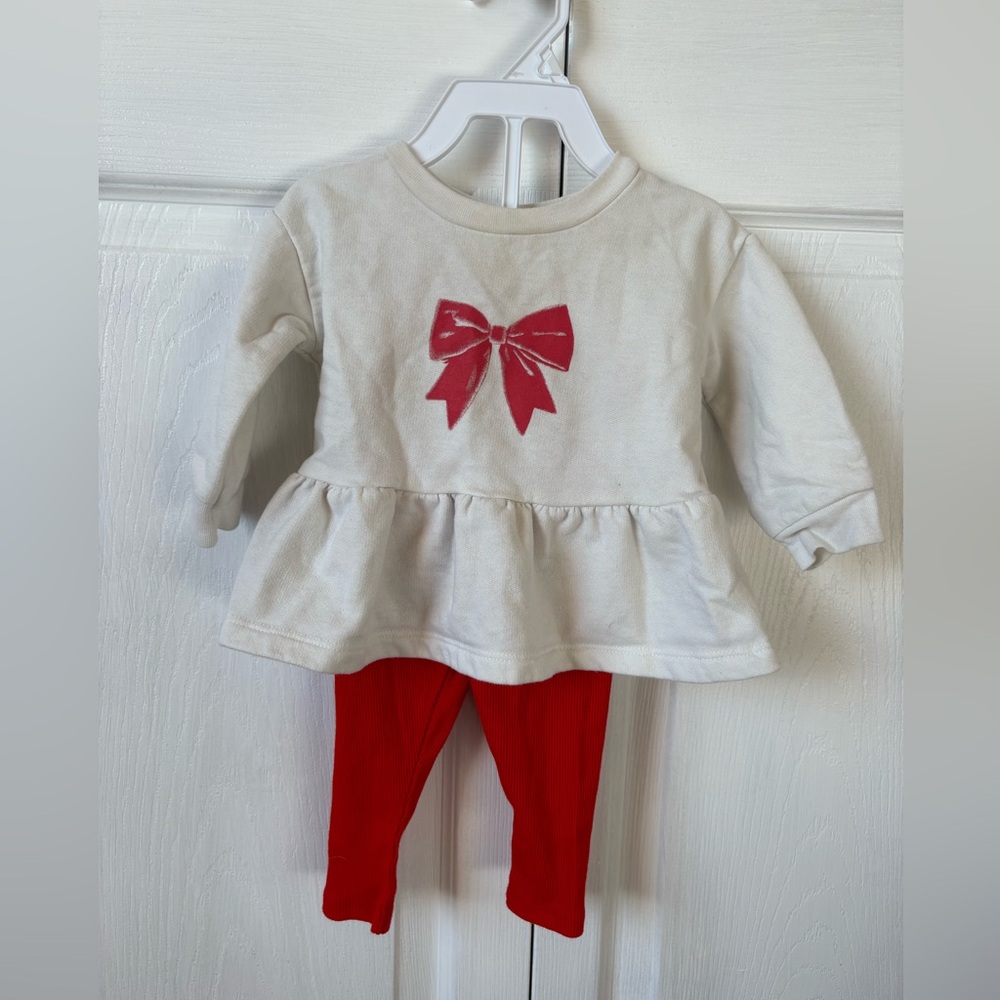 Cat & Jack Cream and Red Kids Matching Set